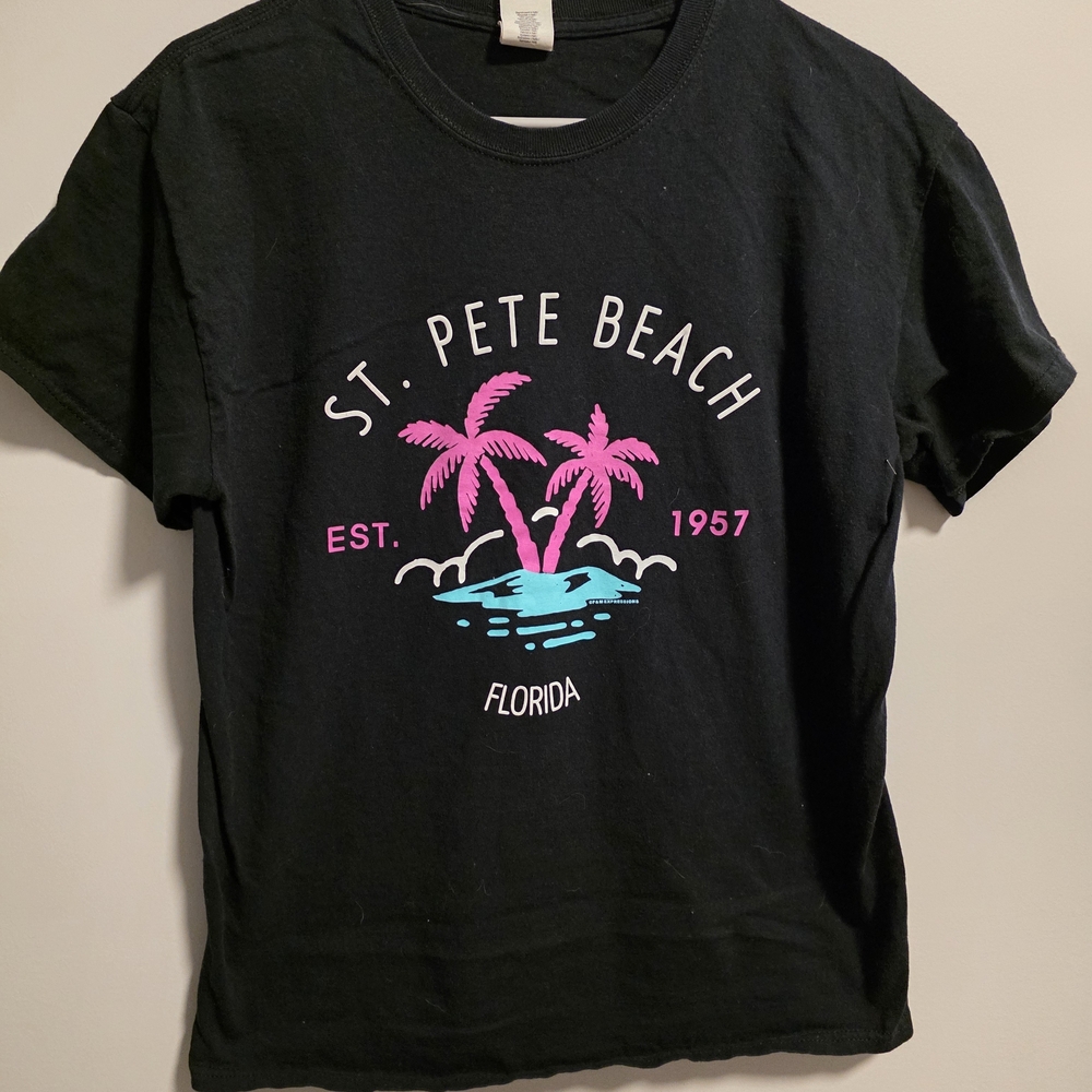 Black St. Pete Beach Womens T-Shirt
